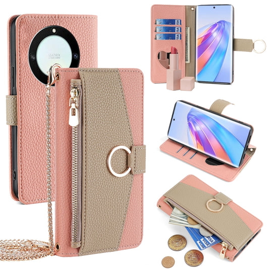 For Honor X40 Crossbody Litchi Texture Leather Phone Case(Pink) - Honor Cases by PMC Jewellery | Online Shopping South Africa | PMC Jewellery | Buy Now Pay Later Mobicred