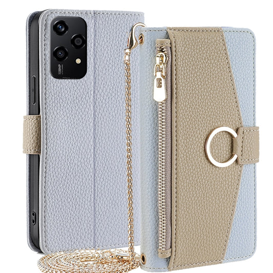 For Honor 200 Lite 5G Global Crossbody Litchi Texture Leather Phone Case(Blue) - Honor Cases by PMC Jewellery | Online Shopping South Africa | PMC Jewellery | Buy Now Pay Later Mobicred