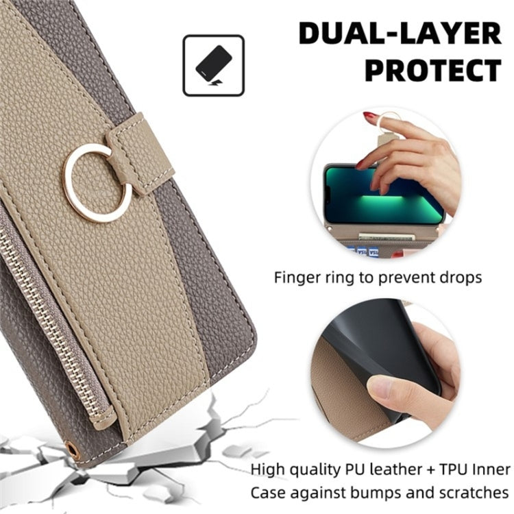 For Sony Xperia 10 V Crossbody Litchi Texture Leather Phone Case(Grey) - Sony Cases by PMC TechLife | Online Shopping South Africa | PMC TechLife | Buy Now Pay Later Mobicred