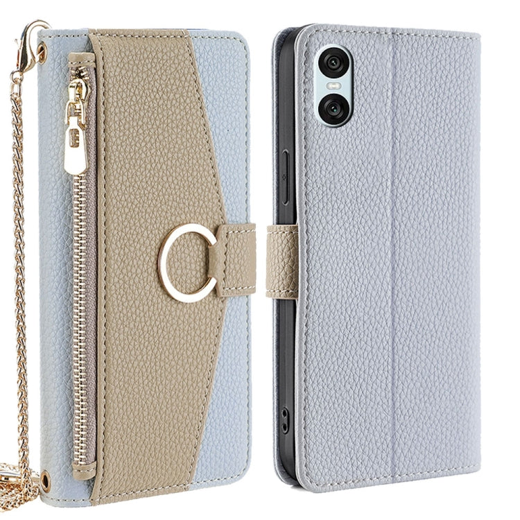 For Sony Xperia 10 VI Crossbody Litchi Texture Leather Phone Case(Blue) - Sony Cases by PMC TechLife | Online Shopping South Africa | PMC TechLife | Buy Now Pay Later Mobicred