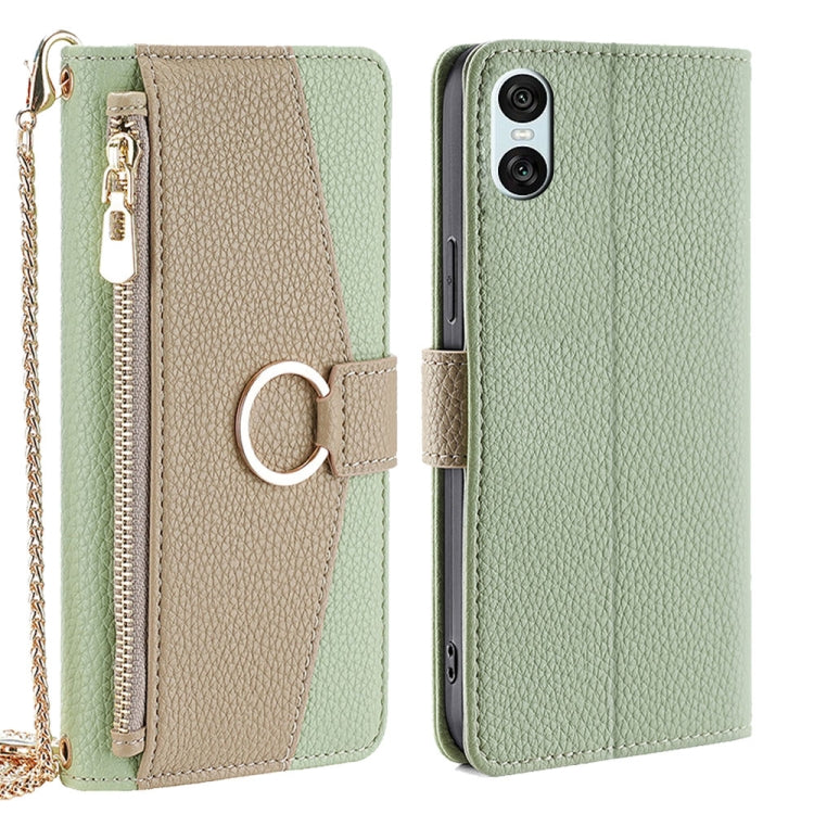 For Sony Xperia 10 VI Crossbody Litchi Texture Leather Phone Case(Green) - Sony Cases by PMC TechLife | Online Shopping South Africa | PMC TechLife | Buy Now Pay Later Mobicred