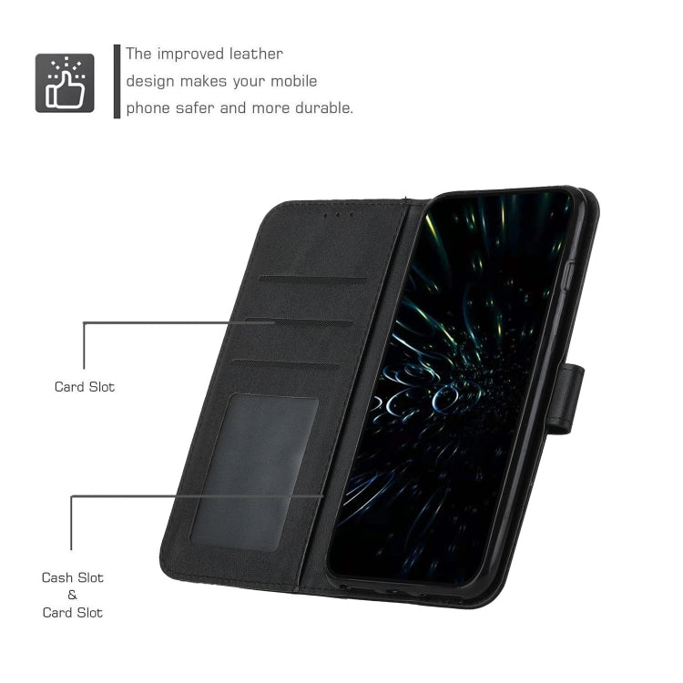 For OPPO A79 5G Stitching Calf Texture Buckle Leather Phone Case(Black) - OPPO Cases by PMC TechLife | Online Shopping South Africa | PMC TechLife | Buy Now Pay Later Mobicred