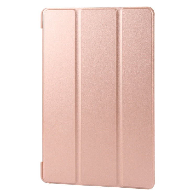 For Samsung Galaxy Tab A9+ Tri-fold Holder Flip Horizontal Flip TPU Leather Tablet Case(Rose Gold) - Galaxy Tab A9+ by PMC TechLife | Online Shopping South Africa | PMC TechLife