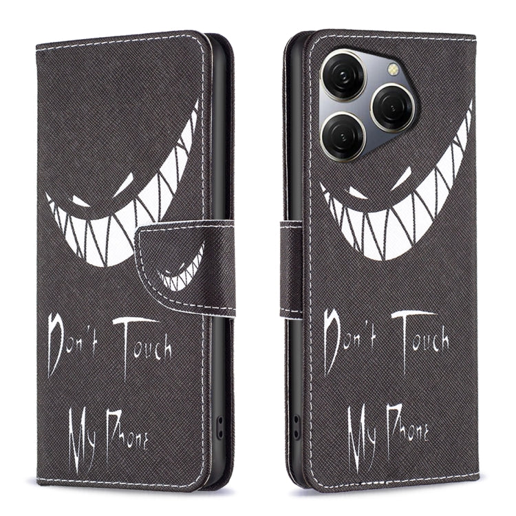 For Tecno Spark 20 Pro Colored Drawing Pattern Leather Phone Case(Smirk) - Tecno Cases by PMC Jewellery | Online Shopping South Africa | PMC Jewellery | Buy Now Pay Later Mobicred