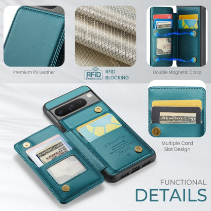 For Google Pixel 8 Pro CaseMe C22 Card Slots Holder RFID Anti-theft Phone Case(Blue Green) - Google Cases by CaseMe | Online Shopping South Africa | PMC Jewellery | Buy Now Pay Later Mobicred