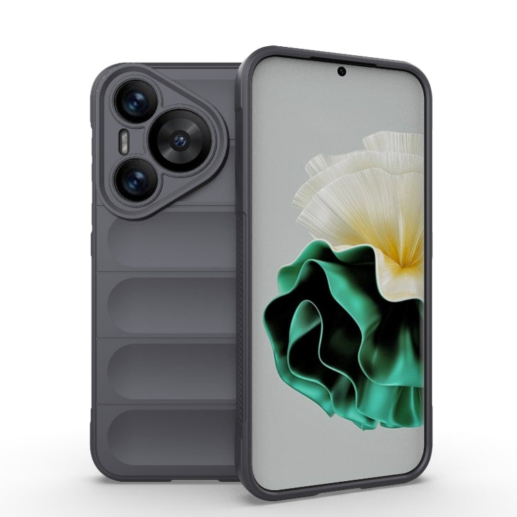 For Huawei Pura 70 Magic Shield TPU + Flannel Phone Case(Dark Grey) - Huawei Cases by PMC Jewellery | Online Shopping South Africa | PMC Jewellery | Buy Now Pay Later Mobicred