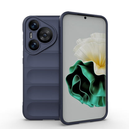 For Huawei Pura 70 Magic Shield TPU + Flannel Phone Case(Dark Blue) - Huawei Cases by PMC Jewellery | Online Shopping South Africa | PMC Jewellery | Buy Now Pay Later Mobicred