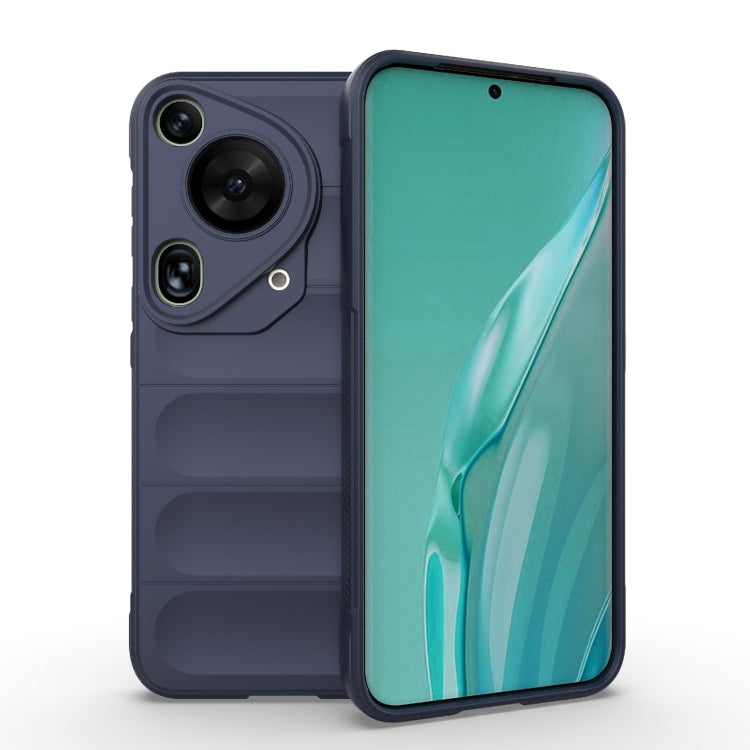 For Huawei Pura 70 Ultra Magic Shield TPU + Flannel Phone Case(Dark Blue) - Huawei Cases by PMC TechLife | Online Shopping South Africa | PMC TechLife | Buy Now Pay Later Mobicred