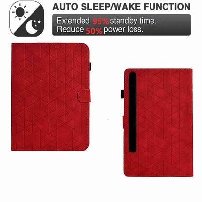 For Samsung Galaxy Tab S9 Rhombus TPU Smart Leather Tablet Case(Red) - Galaxy Tab S9 Cases by PMC Jewellery | Online Shopping South Africa | PMC Jewellery | Buy Now Pay Later Mobicred