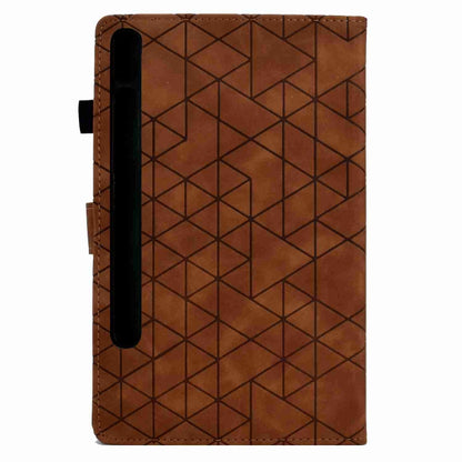 For Samsung Galaxy Tab S9 Rhombus TPU Smart Leather Tablet Case(Brown) - Galaxy Tab S9 Cases by PMC Jewellery | Online Shopping South Africa | PMC Jewellery | Buy Now Pay Later Mobicred