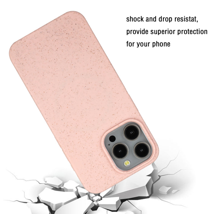For iPhone 15 Pro Wheat MagSafe Magnetic Straw Material + TPU Phone Case(Pink) - free shipping - PMC TechLife - Order now!