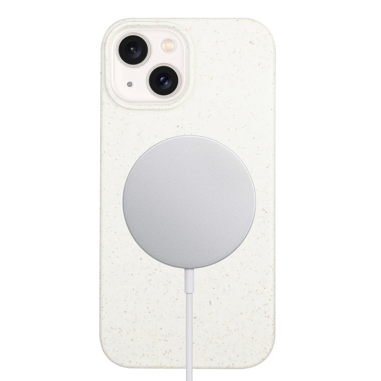 For iPhone 15 Wheat MagSafe Magnetic Straw Material + TPU Phone Case(White) - iPhone 15 Cases by PMC TechLife | Online Shopping South Africa | PMC TechLife