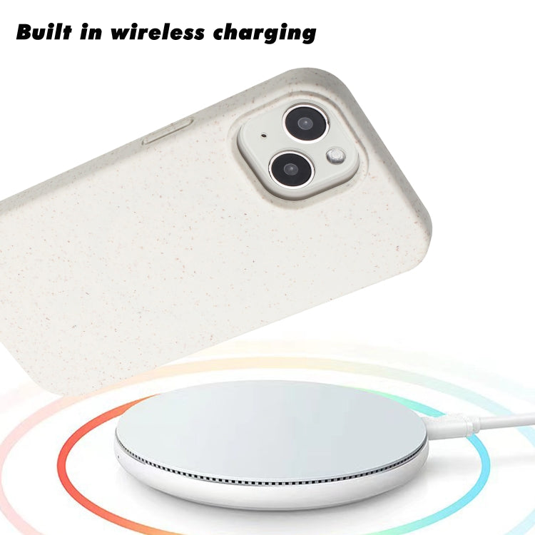 For iPhone 15 Wheat MagSafe Magnetic Straw Material + TPU Phone Case(White) - iPhone 15 Cases by PMC TechLife | Online Shopping South Africa | PMC TechLife