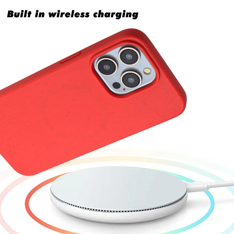 For iPhone 14 Pro Max Wheat MagSafe Magnetic Straw Material + TPU Phone Case(Red) - iPhone 14 Pro Max Cases by PMC TechLife | Online Shopping South Africa | PMC TechLife