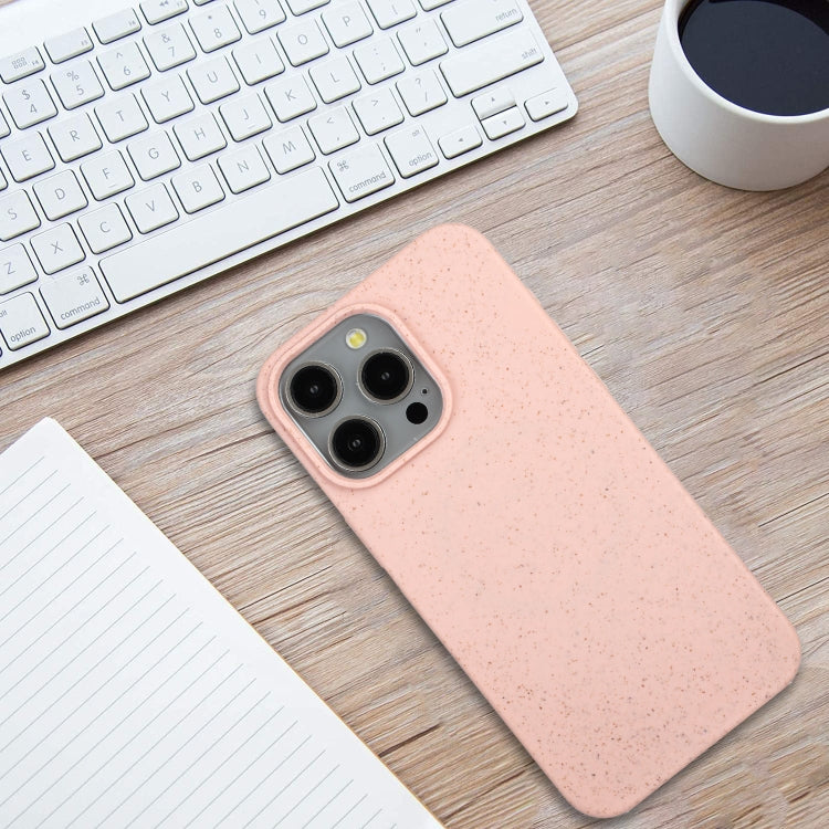 For iPhone 14 Pro Max Wheat MagSafe Magnetic Straw Material + TPU Phone Case(Pink) - free shipping - PMC TechLife - Order now!
