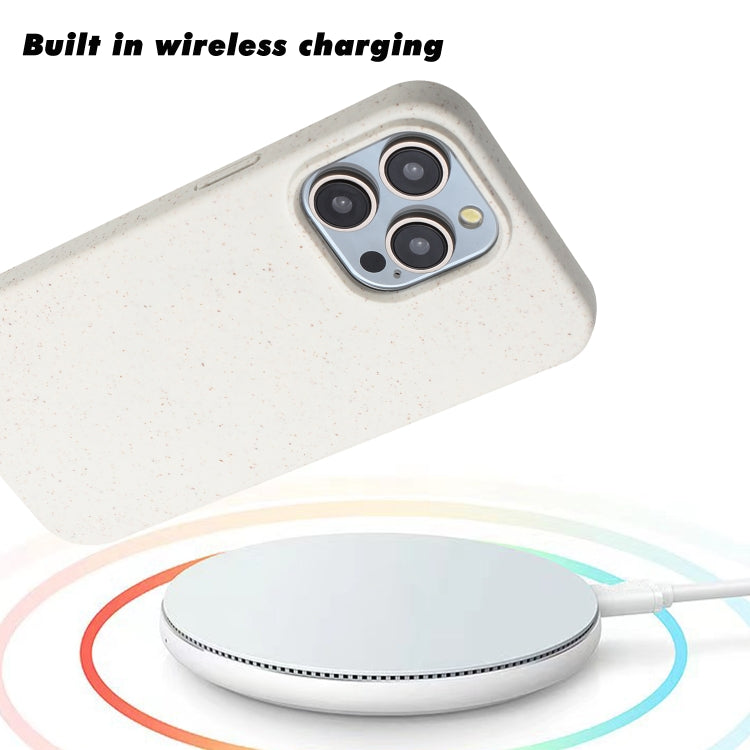For iPhone 13 Pro Wheat MagSafe Magnetic Straw Material + TPU Phone Case(White) - iPhone 13 Pro Cases by PMC TechLife | Online Shopping South Africa | PMC TechLife