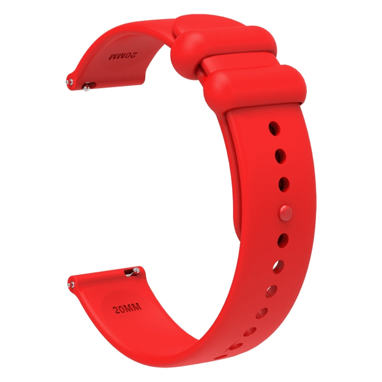 18mm Universal Solid Color Reverse Buckle Silicone Watch Band(Red) - free shipping - PMC TechLife - Order now!