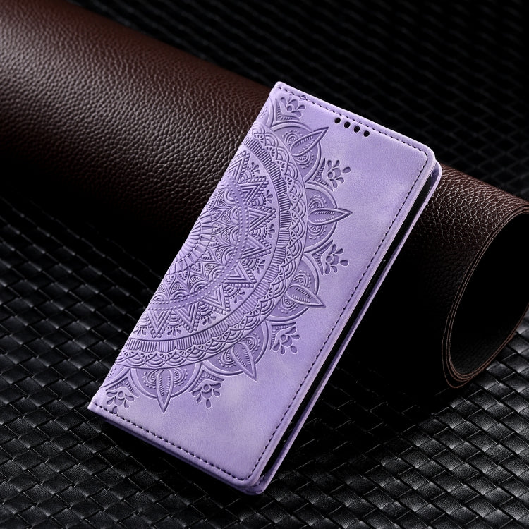 For iPhone 16 Plus Totem Embossed Magnetic Leather Phone Case(Purple) - iPhone 16 Plus Cases by PMC Jewellery | Online Shopping South Africa | PMC Jewellery | Buy Now Pay Later Mobicred