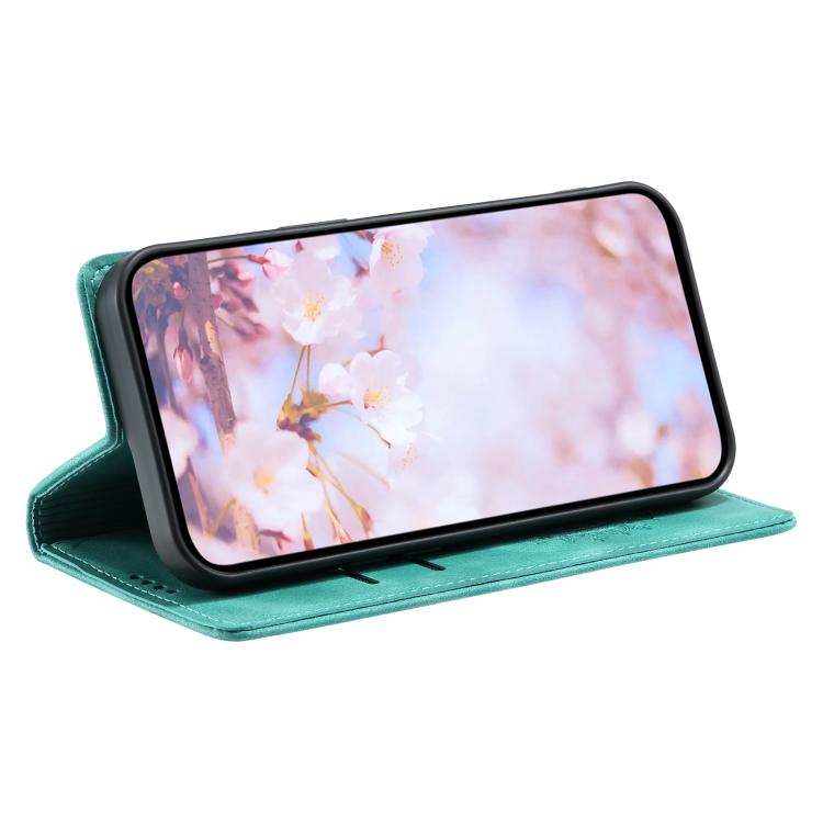 For iPhone 16e Totem Embossed Magnetic Leather Phone Case(Green) - iPhone 16e Cases by PMC TechLife | Online Shopping South Africa | PMC TechLife | Buy Now Pay Later Mobicred