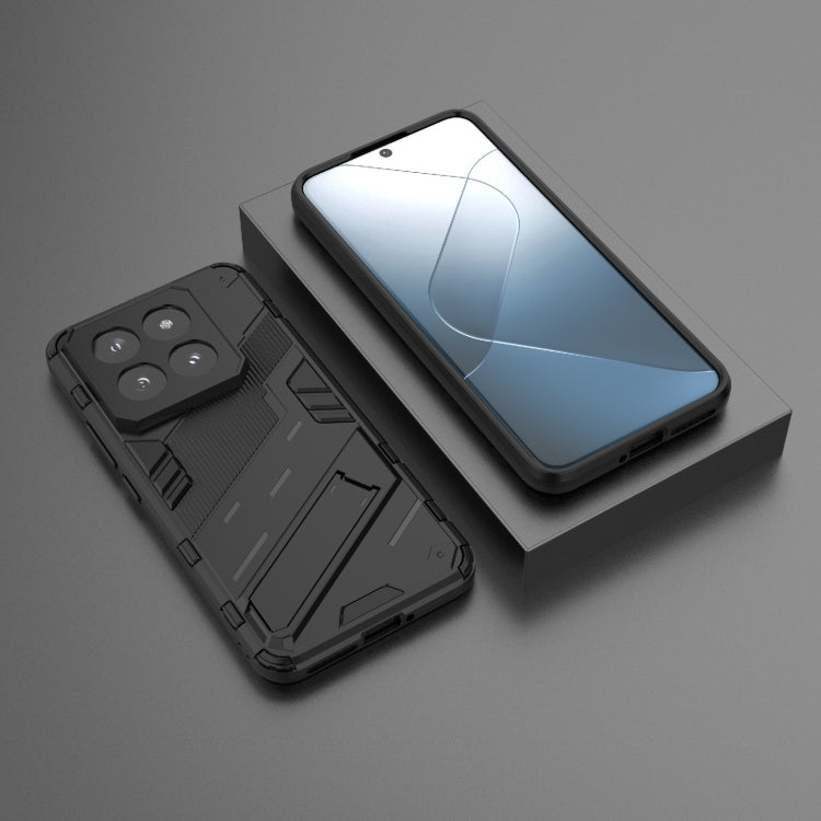 For Xiaomi 14 Pro 5G Punk Armor 2 in 1 PC + TPU Phone Case with Holder(Black) - 14 Pro Cases by PMC TechLife | Online Shopping South Africa | PMC TechLife | Buy Now Pay Later Mobicred