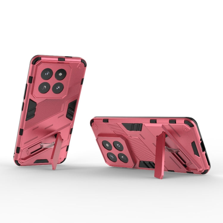 For Xiaomi 14 Pro 5G Punk Armor 2 in 1 PC + TPU Phone Case with Holder(Light Red) - 14 Pro Cases by PMC TechLife | Online Shopping South Africa | PMC TechLife | Buy Now Pay Later Mobicred