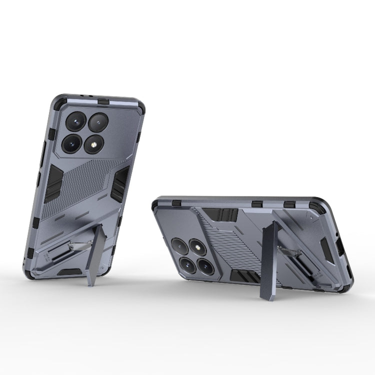 For Xiaomi Redmi K70 5G Punk Armor 2 in 1 PC + TPU Phone Case with Holder(Grey) - K70 Cases by PMC TechLife | Online Shopping South Africa | PMC TechLife | Buy Now Pay Later Mobicred