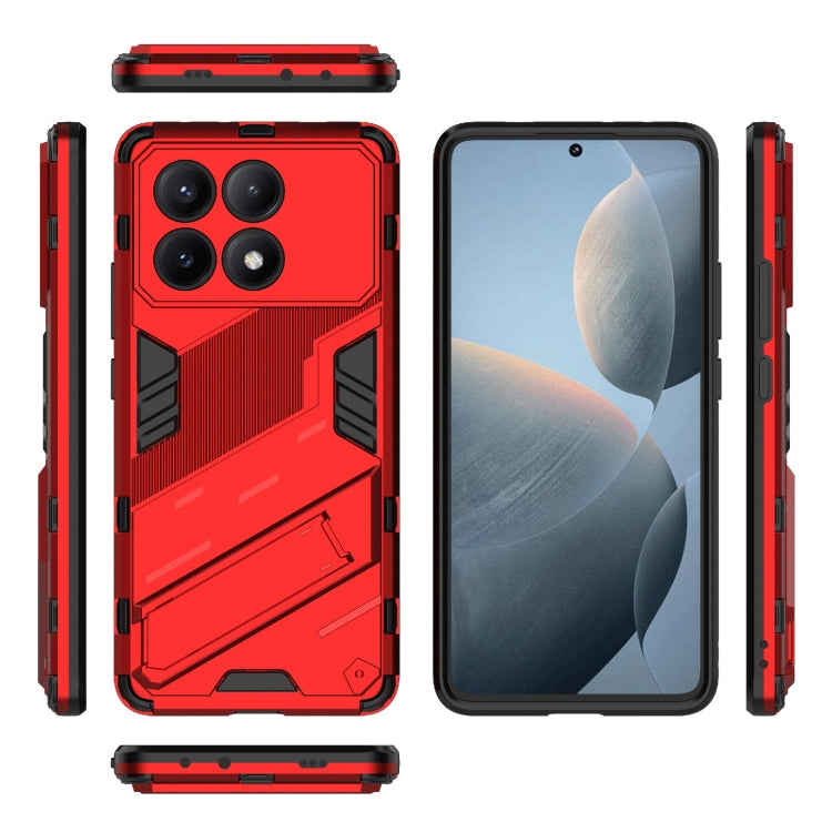 For Xiaomi Redmi K70E 5G Punk Armor 2 in 1 PC + TPU Phone Case with Holder(Red) - K70E Cases by PMC Jewellery | Online Shopping South Africa | PMC Jewellery