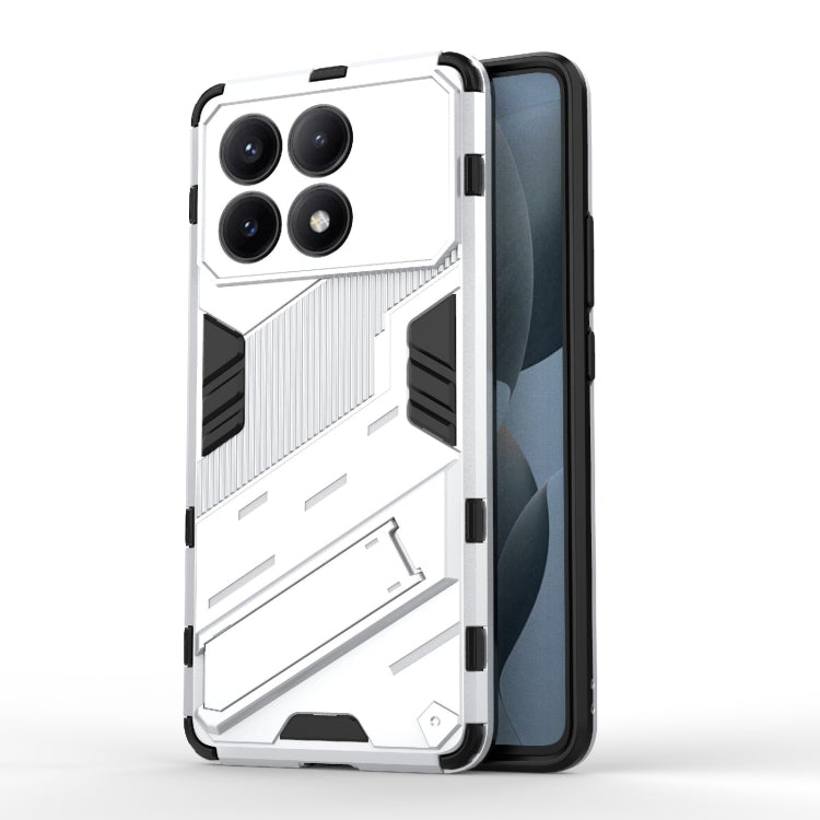 For Xiaomi Redmi K70E 5G Punk Armor 2 in 1 PC + TPU Phone Case with Holder(White) - K70E Cases by PMC TechLife | Online Shopping South Africa | PMC TechLife | Buy Now Pay Later Mobicred