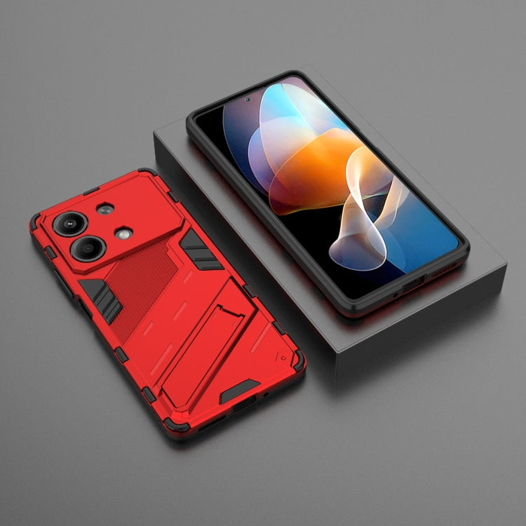 For Xiaomi Redmi Note 13R Pro 5G Punk Armor 2 in 1 PC + TPU Phone Case with Holder(Red) - Xiaomi Cases by PMC TechLife | Online Shopping South Africa | PMC TechLife | Buy Now Pay Later Mobicred