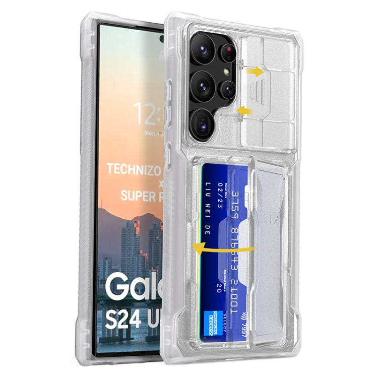 For Samsung Galaxy S24 Ultra 5G Full Coverage Phone Case with Holder / Card Slot(Transparent) - Galaxy S24 Ultra 5G Cases by PMC Jewellery | Online Shopping South Africa | PMC Jewellery | Buy Now Pay Later Mobicred