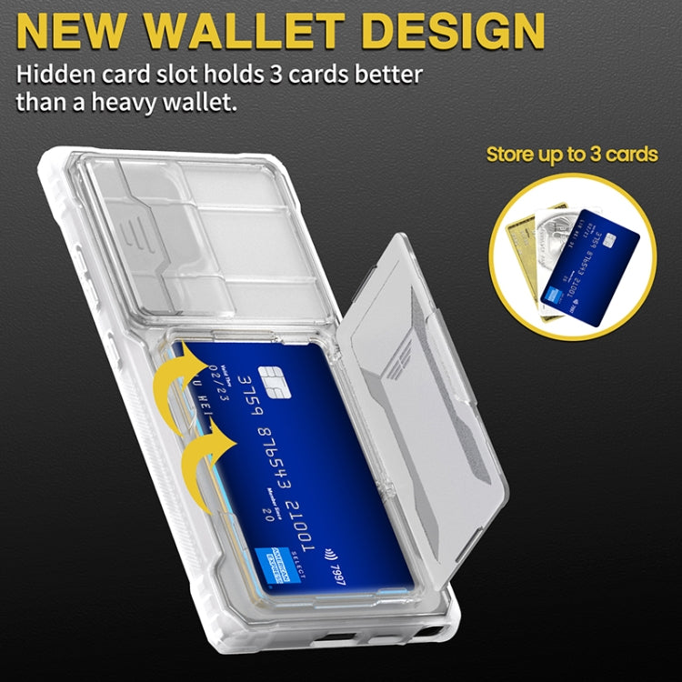 For Samsung Galaxy S24 Ultra 5G Full Coverage Phone Case with Holder / Card Slot(Transparent) - Galaxy S24 Ultra 5G Cases by PMC TechLife | Online Shopping South Africa | PMC TechLife | Buy Now Pay Later Mobicred