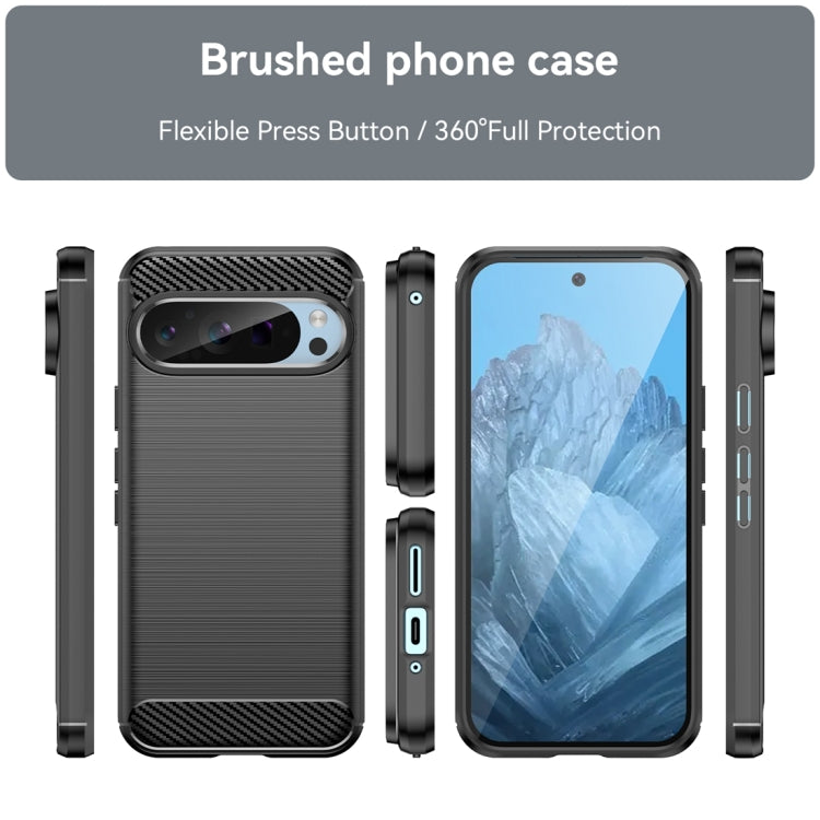 For Google Pixel 9 Pro 5G Carbon Fiber Brushed Texture TPU Phone Case(Black) - Google Cases by PMC Jewellery | Online Shopping South Africa | PMC Jewellery | Buy Now Pay Later Mobicred