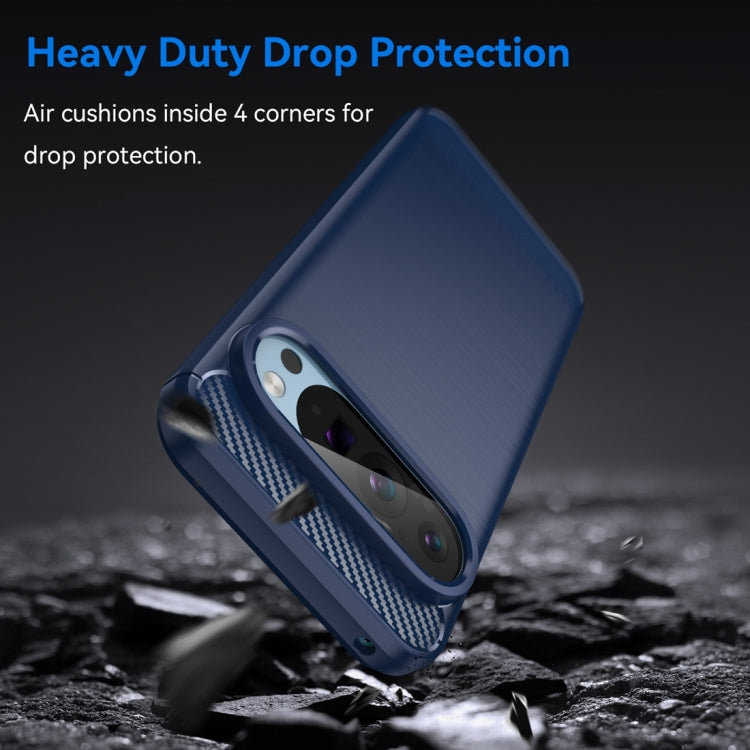 For Google Pixel 9 Pro 5G Carbon Fiber Brushed Texture TPU Phone Case(Blue) - Google Cases by PMC TechLife | Online Shopping South Africa | PMC TechLife | Buy Now Pay Later Mobicred