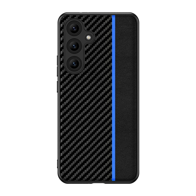 For Samsung Galaxy S25+ 5G Ultra-thin Carbon Fiber Texture Splicing Phone Case(Blue) - Galaxy S25+ 5G Cases by PMC Jewellery | Online Shopping South Africa | PMC Jewellery | Buy Now Pay Later Mobicred
