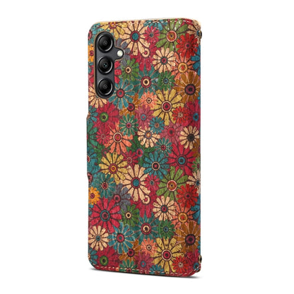 For Samsung Galaxy S24 5G Denior Flower Language Series Cork Fabric Oil Edge Leather Phone Case(Spring) - Galaxy S24 5G Cases by Denior | Online Shopping South Africa | PMC Jewellery | Buy Now Pay Later Mobicred