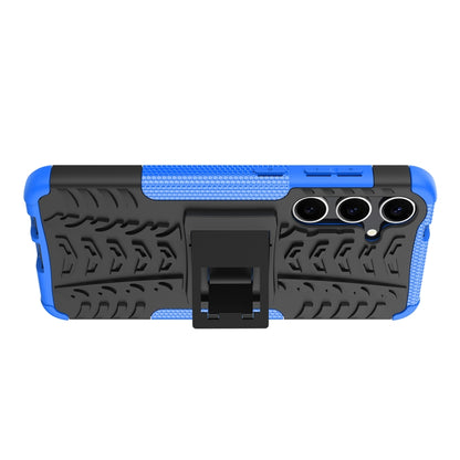 For Samsung Galaxy S24+ Tire Texture TPU + PC Phone Case with Holder(Blue) - Galaxy S24+ 5G Cases by PMC Jewellery | Online Shopping South Africa | PMC Jewellery