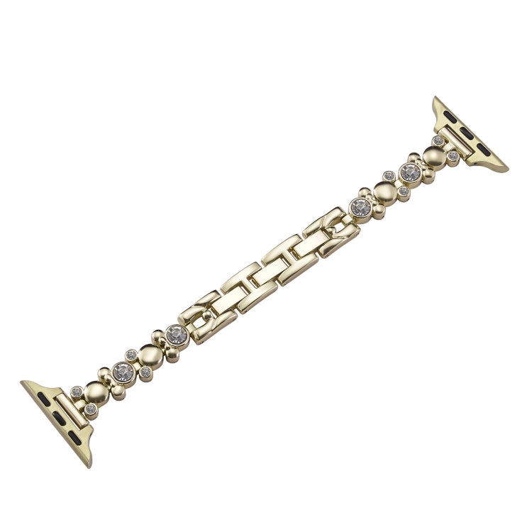 For Apple Watch 42mm Metal Diamond Bear Chain Watch Band(Gold) - free shipping - PMc TechLife - Order now!