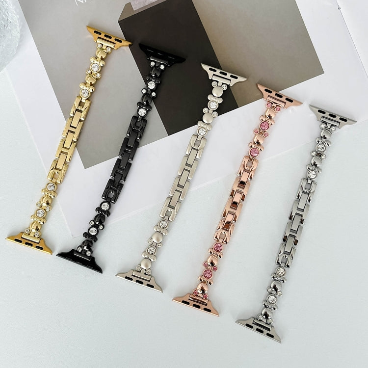 For Apple Watch 42mm Metal Diamond Bear Chain Watch Band(Starlight) - free shipping - PMc TechLife - Order now!