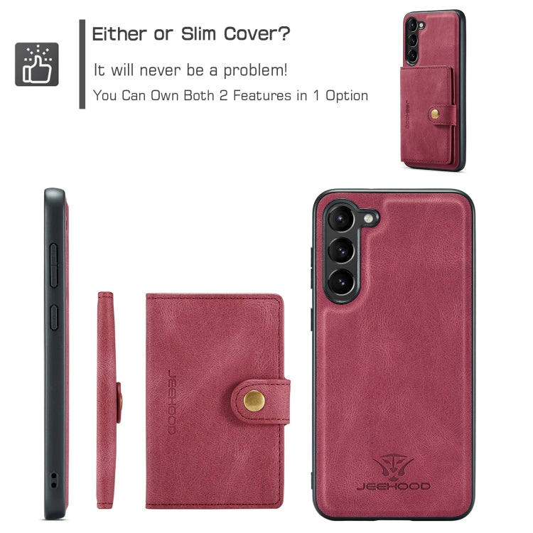 For Samsung Galaxy S24 5G JEEHOOD J01 Retro Magnetic Detachable Wallet Phone Case(Red) - Galaxy S24 5G Cases by JEEHOOD | Online Shopping South Africa | PMC Jewellery | Buy Now Pay Later Mobicred