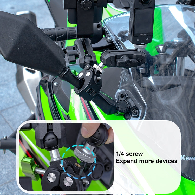 RUIGPRO Crab Clamp Action Camera Bracket 1/4 Dual-Head Crab 3-Stage Selfie Stick - free shipping - PMC TechLife - Order now!