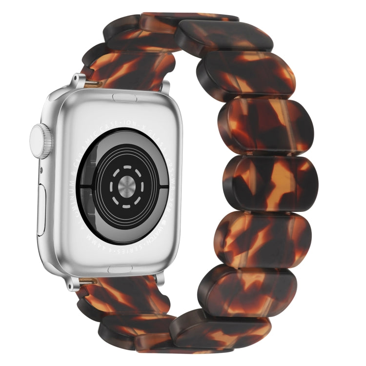 For Apple Watch Series 9 41mm Stretch Rope Resin Watch Band(Tortoiseshell) - Watch Bands by PMC TechLife | Online Shopping South Africa | PMC TechLife