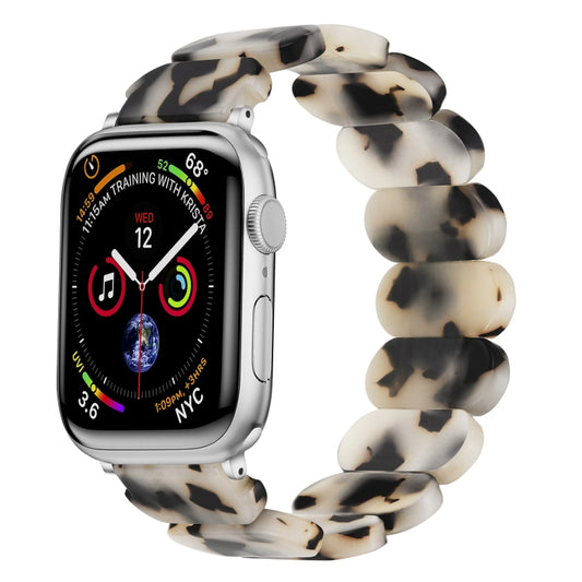 For Apple Watch 38mm Stretch Rope Resin Watch Band(Dark Brown White) - Watch Bands by PMC Jewellery | Online Shopping South Africa | PMC Jewellery