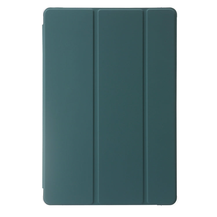 For Huawei Matepad 11 Pro 2024 Clear Acrylic 3-Fold Leather Tablet Case(Dark Green) - Huawei by PMC Jewellery | Online Shopping South Africa | PMC Jewellery | Buy Now Pay Later Mobicred