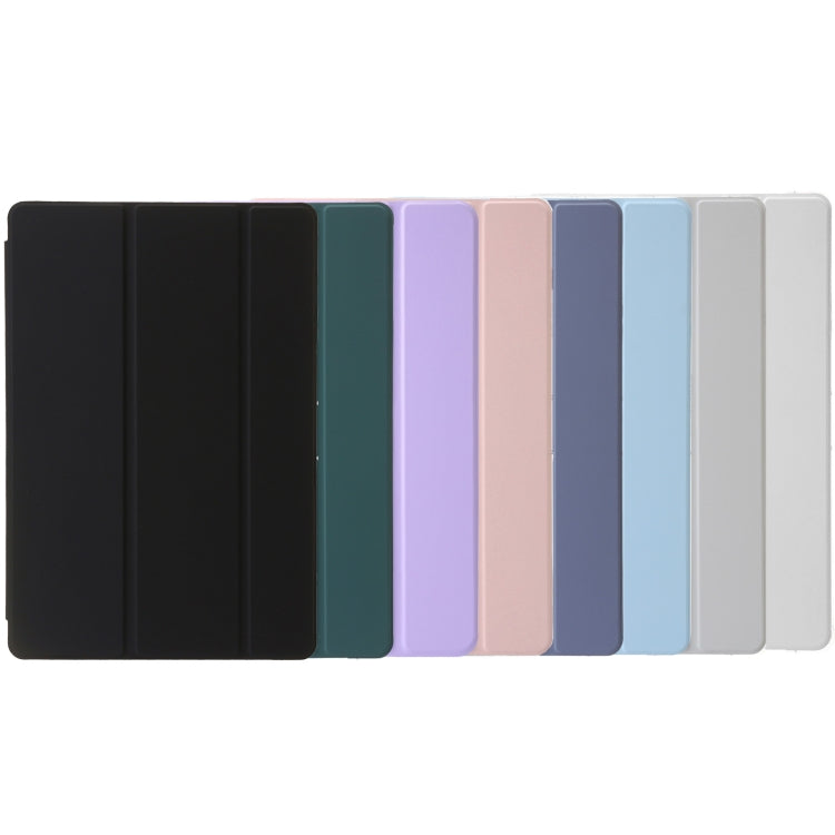 For Huawei Matepad 11 Pro 2024 Clear Acrylic 3-Fold Leather Tablet Case(White) - Huawei by PMC Jewellery | Online Shopping South Africa | PMC Jewellery | Buy Now Pay Later Mobicred