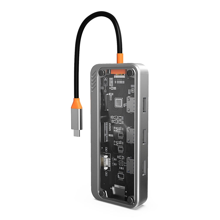SW10V 10 in 1 Type-C to USB + HDMI + VGA + RJ45 + SD/TF + Audio 3.5 HUB Docking Station(Grey) - free shipping - PMC Jewellery - Order now!