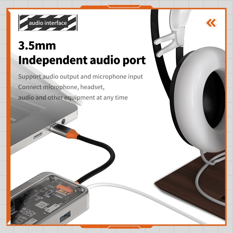 SW10V 10 in 1 Type-C to USB + HDMI + VGA + RJ45 + SD/TF + Audio 3.5 HUB Docking Station(Grey) - free shipping - PMC Jewellery - Order now!