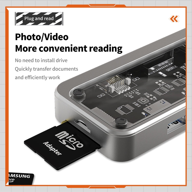 SW10V 10 in 1 Type-C to USB + HDMI + VGA + RJ45 + SD/TF + Audio 3.5 HUB Docking Station(Grey) - free shipping - PMC Jewellery - Order now!