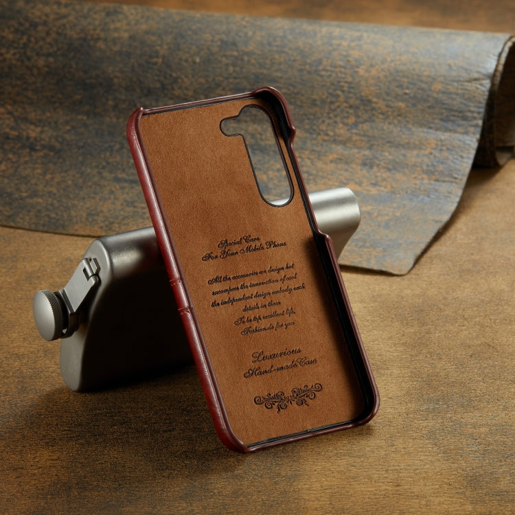 For Samsung Galaxy S24 5G Fierre Shann Oil Wax Texture Leather Phone Case with Card Slots(Brown) - Galaxy S24 5G Cases by FIERRE SHANN | Online Shopping South Africa | PMC Jewellery | Buy Now Pay Later Mobicred