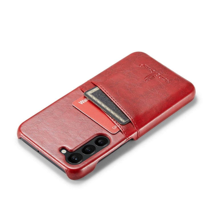 For Samsung Galaxy S24 5G Fierre Shann Oil Wax Texture Leather Phone Case with Card Slots(Red) - Galaxy S24 5G Cases by FIERRE SHANN | Online Shopping South Africa | PMC Jewellery | Buy Now Pay Later Mobicred