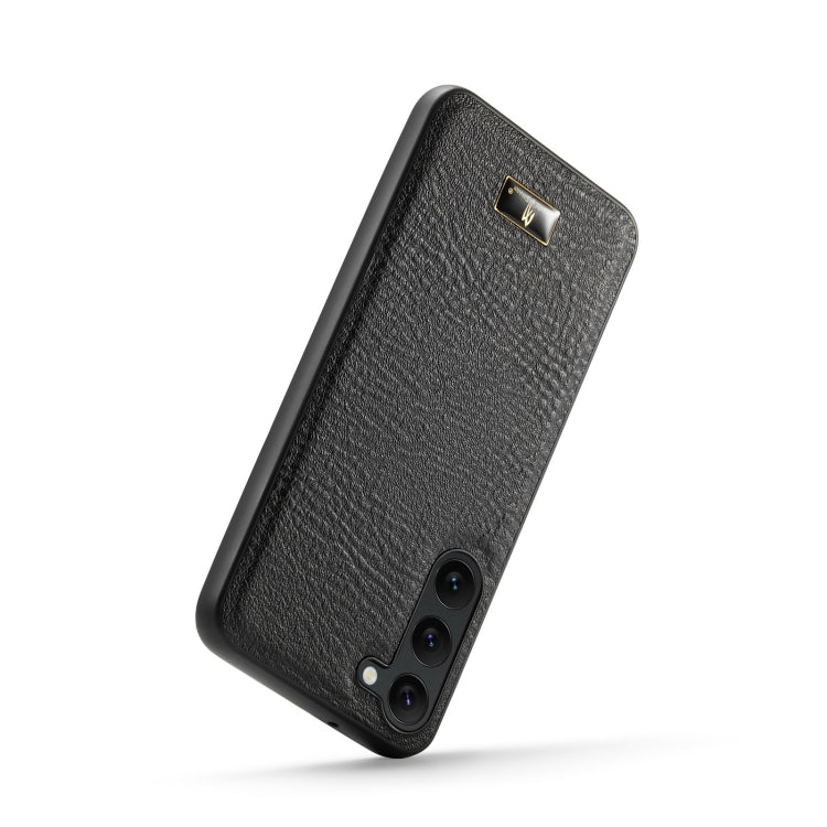 For Samsung Galaxy S24 5G Fierre Shann Leather Texture Phone Back Cover Case(Cowhide Black) - Galaxy S24 5G Cases by FIERRE SHANN | Online Shopping South Africa | PMC Jewellery | Buy Now Pay Later Mobicred